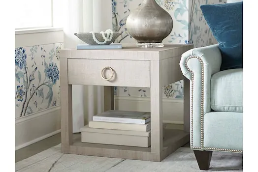 Bassett 6R68-G665Z Ventura Raffia End Table Sand Grey Bassett 6R68-G665Z Ventura Raffia End Table Sand Grey
