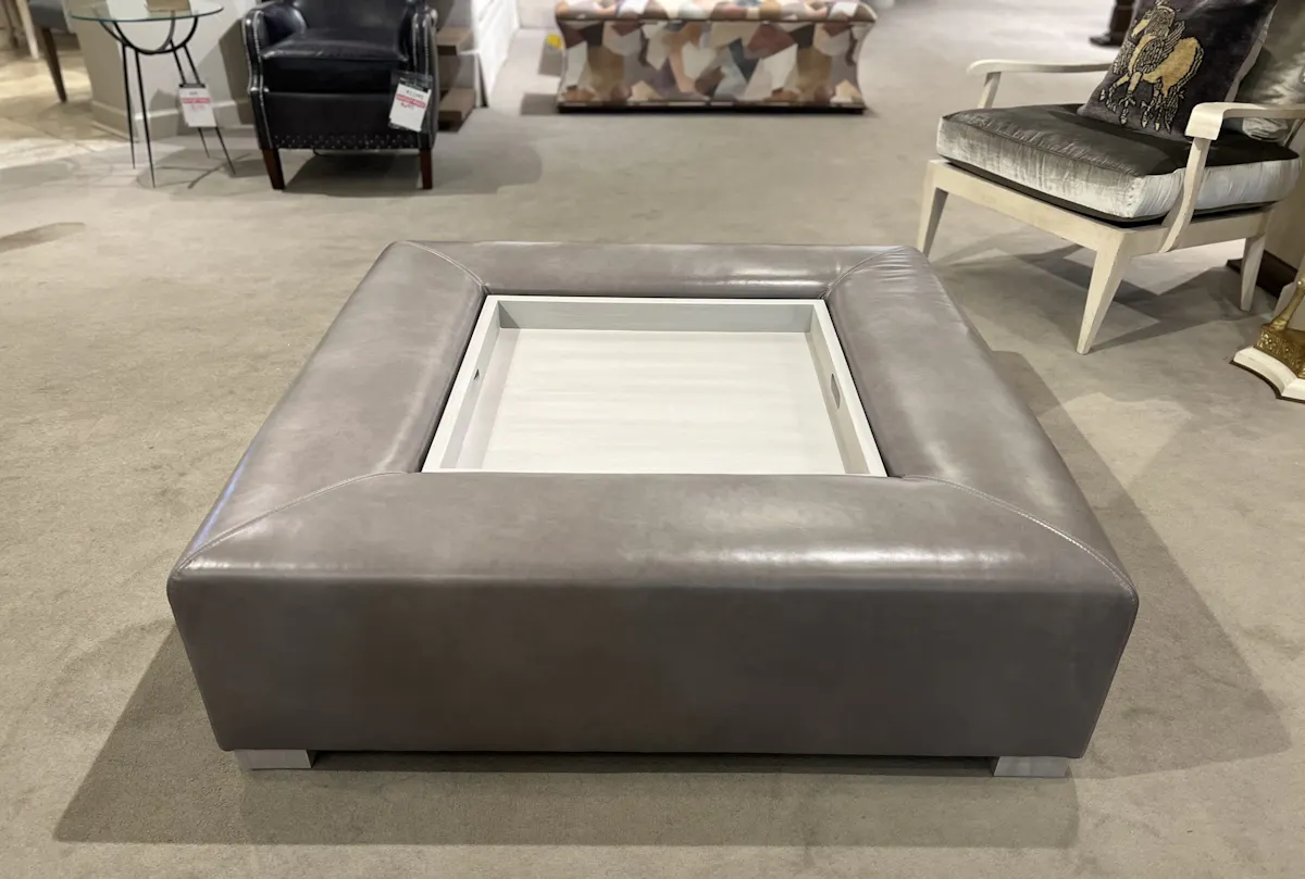 Century LTD7110-4848TR/220 Rockford 48" Sq Ottoman w/Tray Century LTD7110-4848TR/220 Rockford 48" Sq Ottoman w/Tray