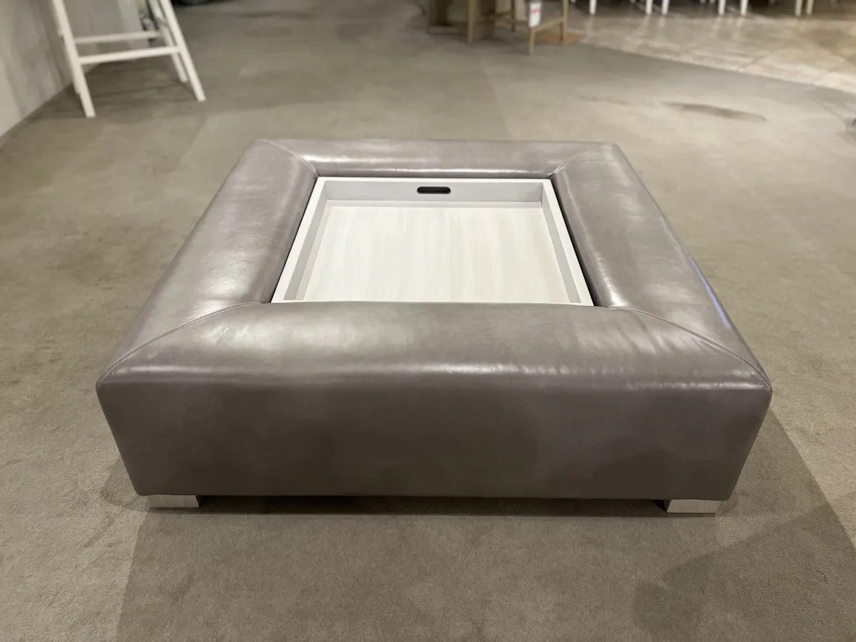 Century LTD7110-4848TR/220 Rockford 48" Sq Ottoman w/Tray Century LTD7110-4848TR/220 Rockford 48" Sq Ottoman w/Tray
