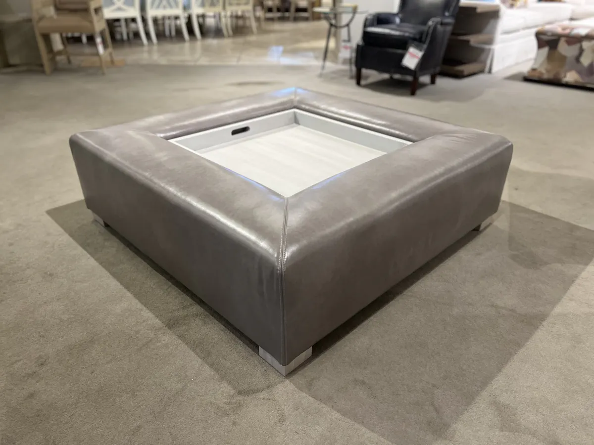 Century LTD7110-4848TR/220 Rockford 48" Sq Ottoman w/Tray Century LTD7110-4848TR/220 Rockford 48" Sq Ottoman w/Tray