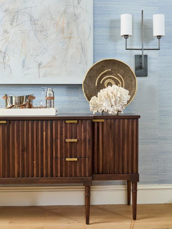 Hickory Chair HC7245-71W Plaited Buffet with Wood Top Hickory Chair HC7245-71W Plaited Buffet with Wood Top
