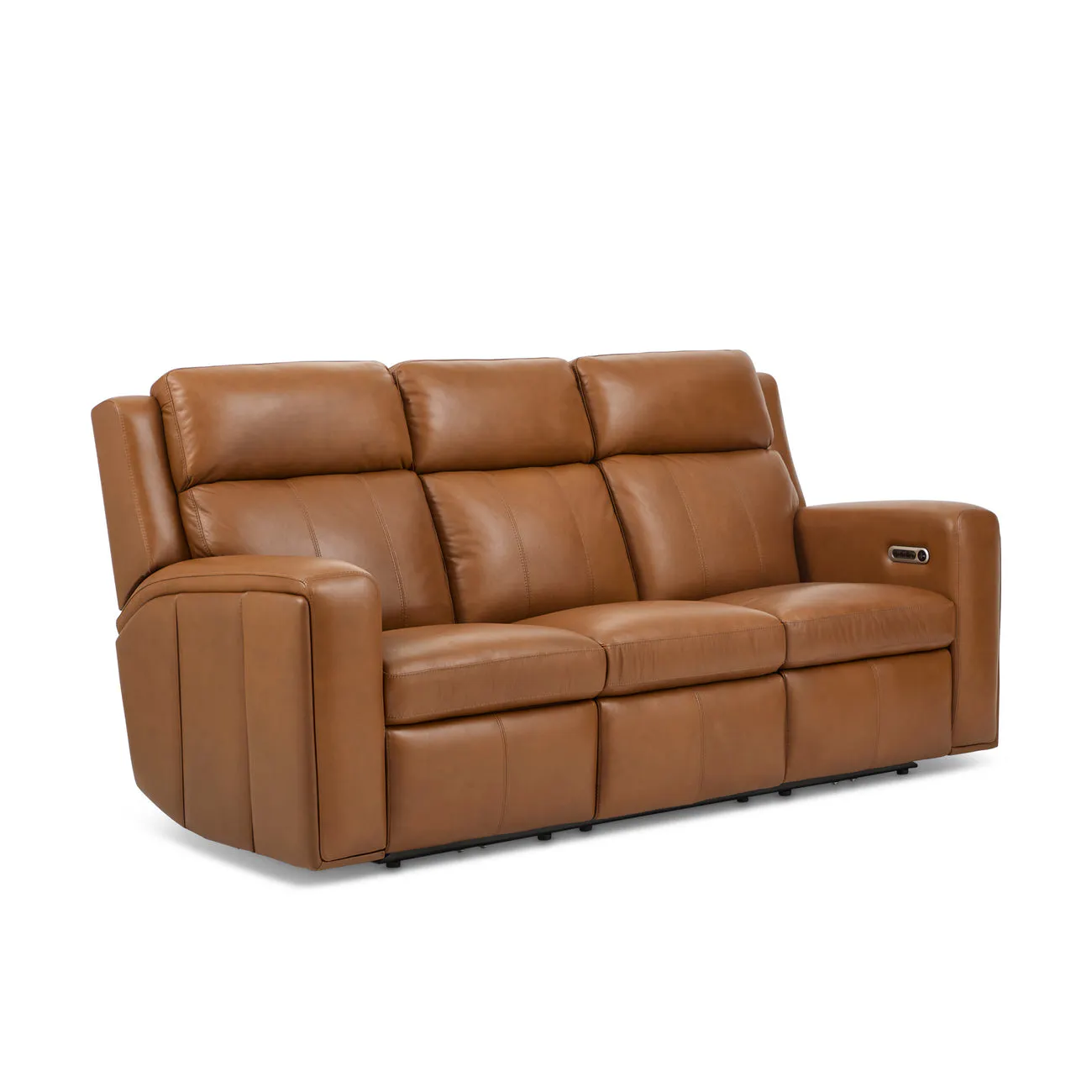 Flexsteel 1596-62PH-70572 Wyatt Leather Power Reclining Sofa with Power Headrests & Lumbar