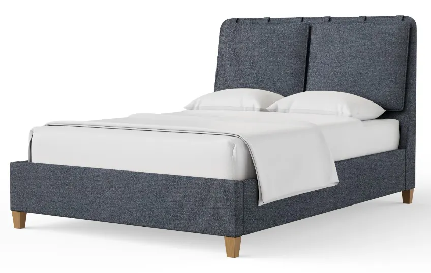 Vaughan Bassett 850-551J-155J-822J-404 Nordhaven Queen Upholstered Bed Navy Tweed Nordic Walnut Vaughan Bassett 850-551J-155J-822J-404 Nordhaven Queen Upholstered Bed Navy Tweed Nordic Walnut