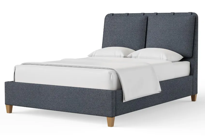 Vaughan Bassett 850-551J-155J-822J-404 Nordhaven Queen Upholstered Bed Navy Tweed Nordic Walnut Vaughan Bassett 850-551J-155J-822J-404 Nordhaven Queen Upholstered Bed Navy Tweed Nordic Walnut