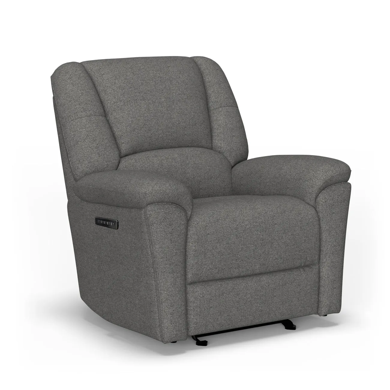 Flexsteel S2432-54P3 Plush Fabric Power Gliding Recliner with Power Headrest & Lumbar
