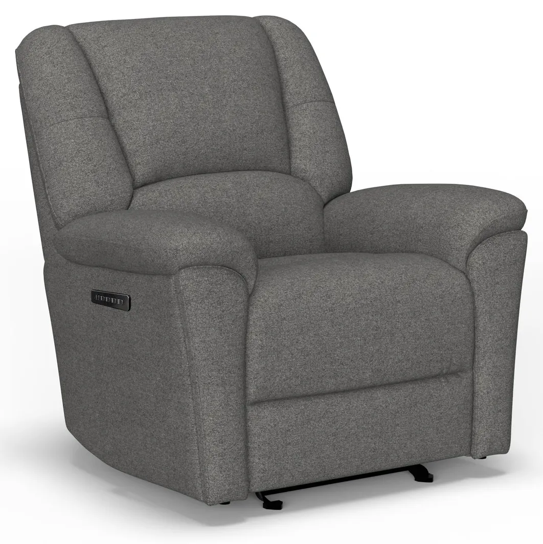 Flexsteel S2432-54P3 Plush Fabric Power Gliding Recliner with Power Headrest & Lumbar Flexsteel S2432-54P3 Plush Fabric Power Gliding Recliner with Power Headrest & Lumbar