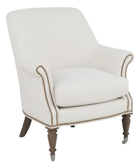 Fairfield 6071-01-2 Bosley Lounge Chair with Nickel Casters on Front Legs Fairfield 6071-01-2 Bosley Lounge Chair with Nickel Casters on Front Legs