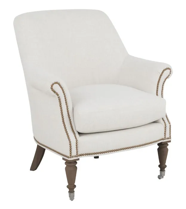 Fairfield 6071-01-2 Bosley Lounge Chair with Nickel Casters on Front Legs Fairfield 6071-01-2 Bosley Lounge Chair with Nickel Casters on Front Legs