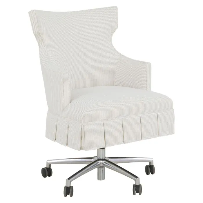 Fairfield 6162-35-2 Lockhart Executive Desk Chair with Half Skirt and Polished Nickel Base