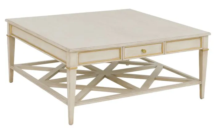 Fairfield 8010-CK-C Linea Square One Drawer Cocktail Table in Champagne Mist Fairfield 8010-CK-C Linea Square One Drawer Cocktail Table in Champagne Mist