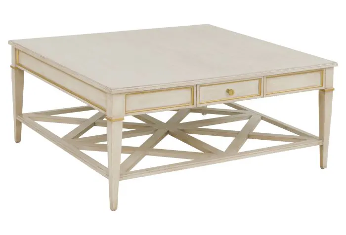 Fairfield 8010-CK-C Linea Square One Drawer Cocktail Table in Champagne Mist Fairfield 8010-CK-C Linea Square One Drawer Cocktail Table in Champagne Mist