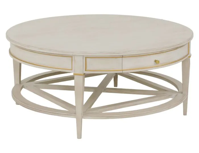 Fairfield 8010-CT-C Linea Round One Drawer Cocktail Table Fairfield 8010-CT-C Linea Round One Drawer Cocktail Table