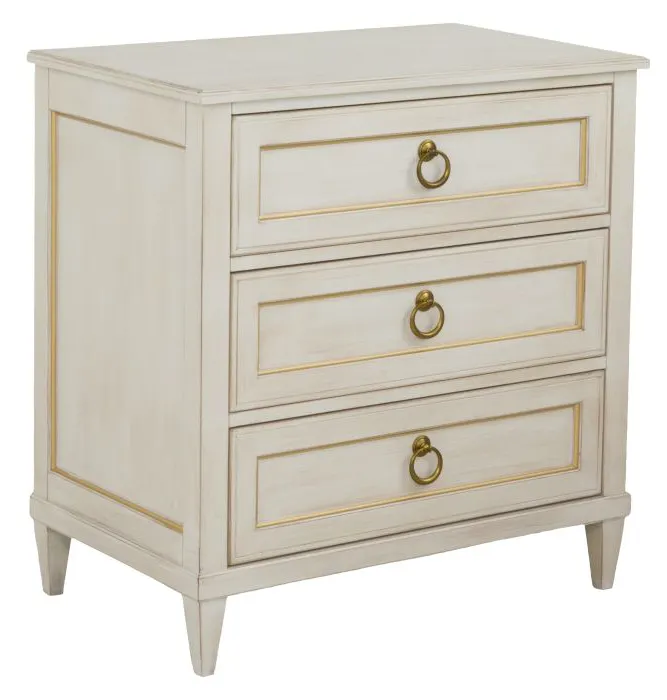 Fairfield 8010-NS-C Palazzo Three Drawer Nightstand - Champagne Mist Fairfield 8010-NS-C Palazzo Three Drawer Nightstand - Champagne Mist