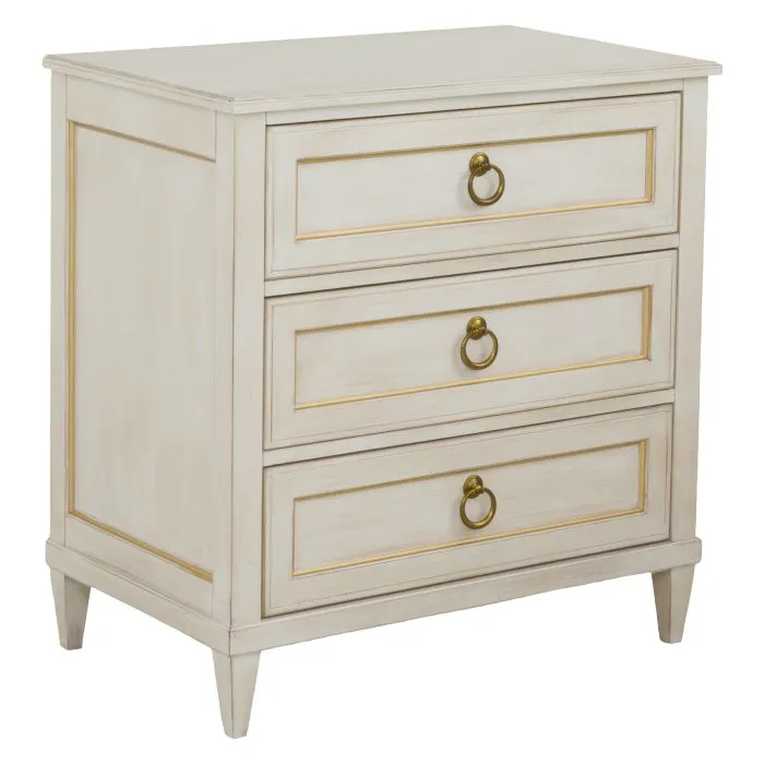 Fairfield 8010-NS-C Palazzo Three Drawer Nightstand - Champagne Mist Fairfield 8010-NS-C Palazzo Three Drawer Nightstand - Champagne Mist
