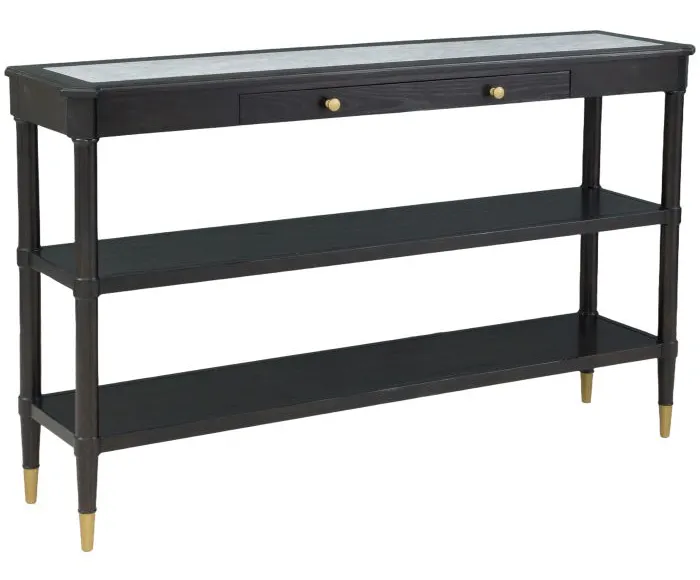 Fairfield 8164-99 One Drawer Console Table with inset White Carrera Stone top Fairfield 8164-99 One Drawer Console Table with inset White Carrera Stone top