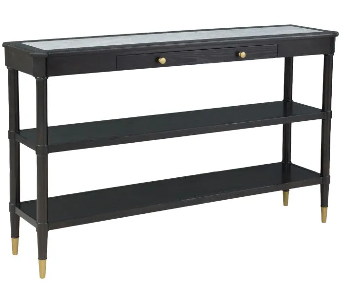 Fairfield 8164-99 One Drawer Console Table with inset White Carrera Stone top Fairfield 8164-99 One Drawer Console Table with inset White Carrera Stone top