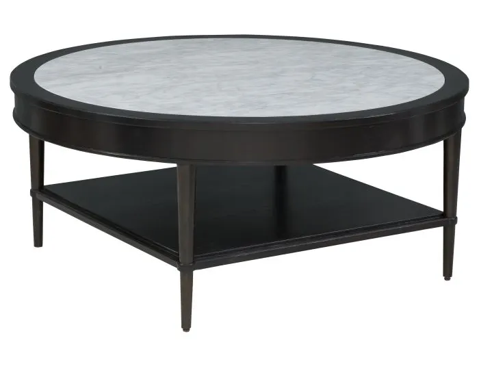 Fairfield 8164-CK Round Cocktail Table with inset White Carrera Stone top Fairfield 8164-CK Round Cocktail Table with inset White Carrera Stone top