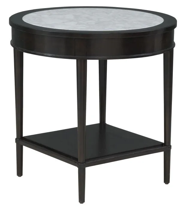 Fairfield 8164-ET Round End Table with inset White Carrera Stone top Fairfield 8164-ET Round End Table with inset White Carrera Stone top
