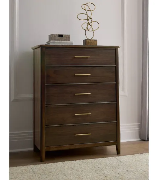 Vaughan Bassett 850-115 Nordhaven 5 Drawer Chest Nordic Walnut Vaughan Bassett 850-115 Nordhaven 5 Drawer Chest Nordic Walnut