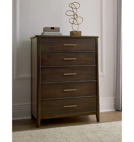Vaughan Bassett 850-115 Nordhaven 5 Drawer Chest Nordic Walnut Vaughan Bassett 850-115 Nordhaven 5 Drawer Chest Nordic Walnut