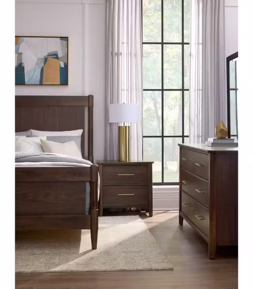 Vaughan Bassett 850-227 Nordhaven 2 Drawer Nightstand Nordic Walnut Vaughan Bassett 850-227 Nordhaven 2 Drawer Nightstand Nordic Walnut