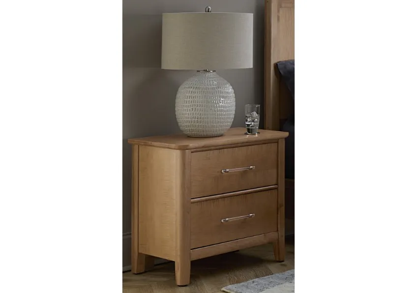 Vaughan Bassett 852-227 Nordhaven 2 Drawer Nightstand Clear Maple