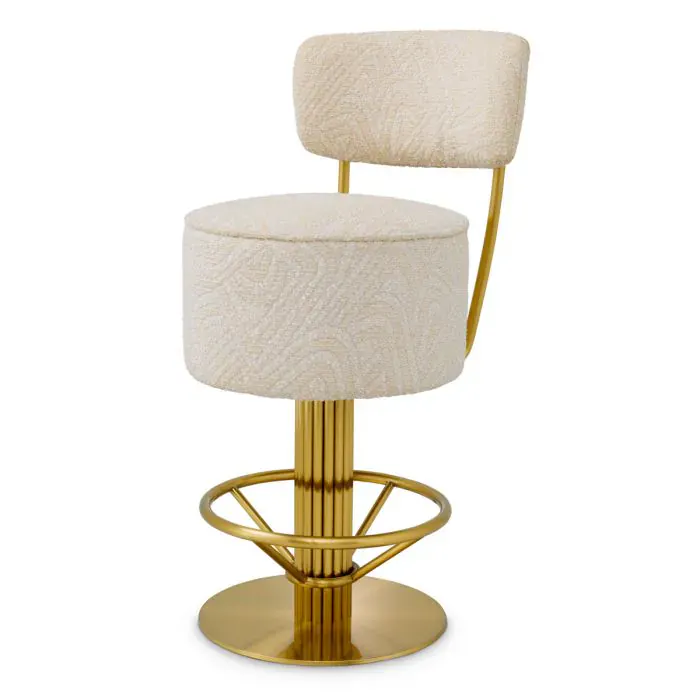 Eichholtz A120863 Counter Stool Carleton With Back in Camari Cream