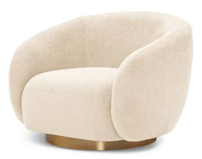 Eichholtz CMA0001 Swivel Chair Brice in Stratfort Pearl Eichholtz CMA0001 Swivel Chair Brice in Stratfort Pearl