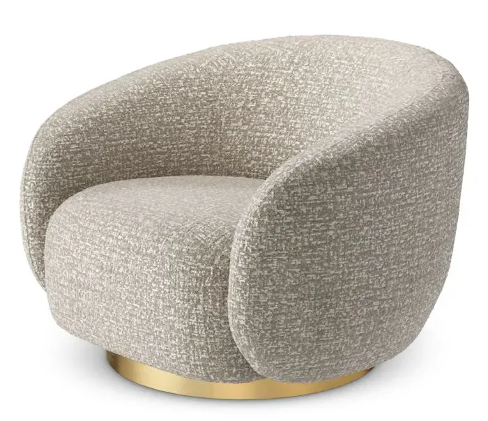 Eichholtz CMA0003 Swivel Chair Brice in Montclaire Slver Eichholtz CMA0003 Swivel Chair Brice in Montclaire Slver