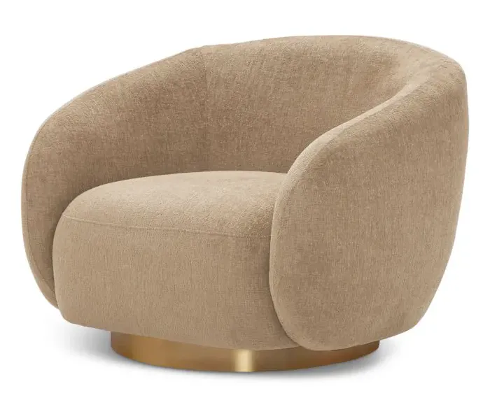 Eichholtz CMA0024 Swivel Chair Brice in Stratfort Sand Eichholtz CMA0024 Swivel Chair Brice in Stratfort Sand