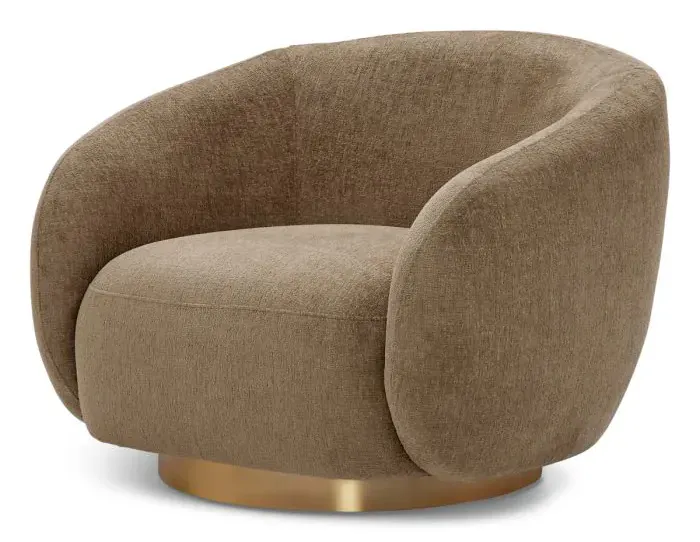 Eichholtz CMA0030 Swivel Chair Brice in Hastings Brown Eichholtz CMA0030 Swivel Chair Brice in Hastings Brown