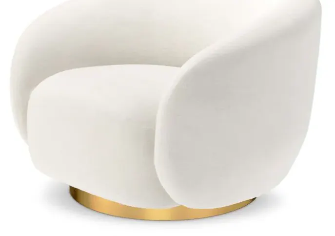 Eichholtz CMA0124 Swivel Chair Brice in Muslin White Eichholtz CMA0124 Swivel Chair Brice in Muslin White
