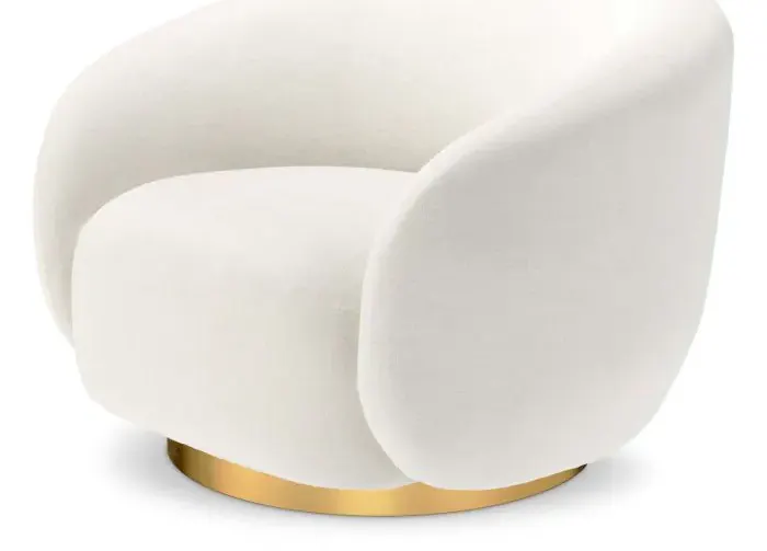 Eichholtz CMA0124 Swivel Chair Brice in Muslin White Eichholtz CMA0124 Swivel Chair Brice in Muslin White