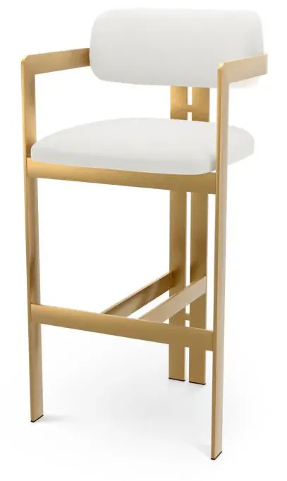 Eichholtz CMA0331 Bar Stool Donato in Muslin White Eichholtz CMA0331 Bar Stool Donato in Muslin White