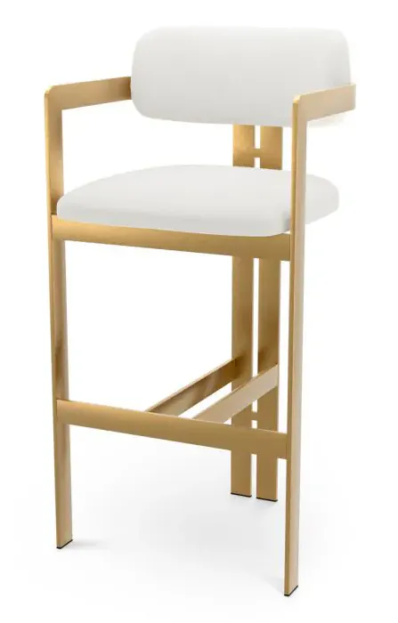 Eichholtz CMA0331 Bar Stool Donato in Muslin White Eichholtz CMA0331 Bar Stool Donato in Muslin White