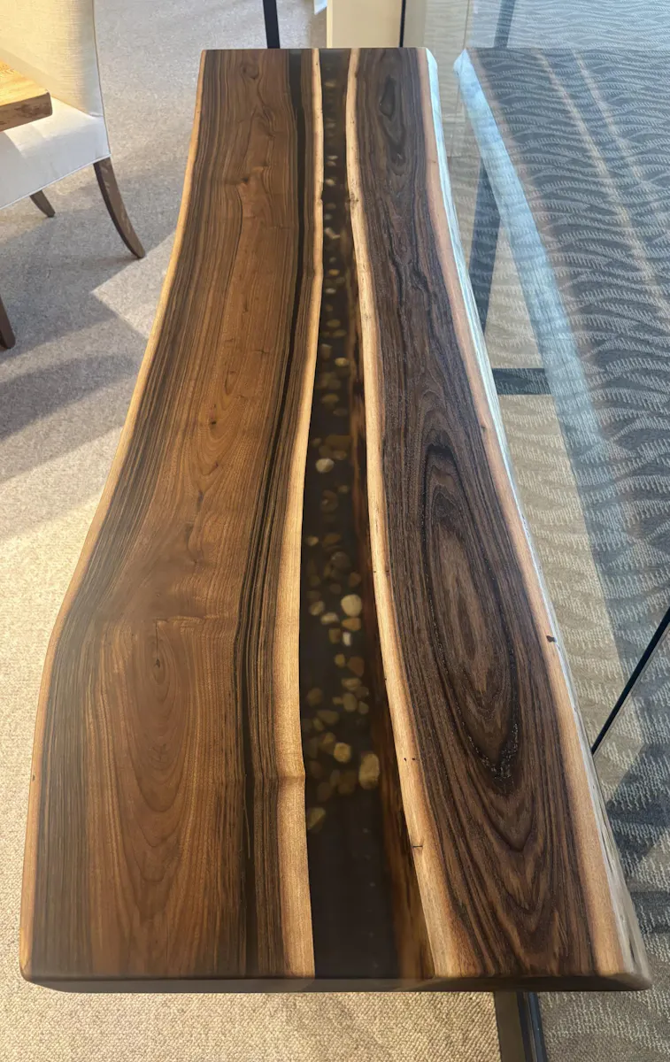 Still Fork CUSTOMRIVER Walnut Live Edge Console Still Fork CUSTOMRIVER Walnut Live Edge Console