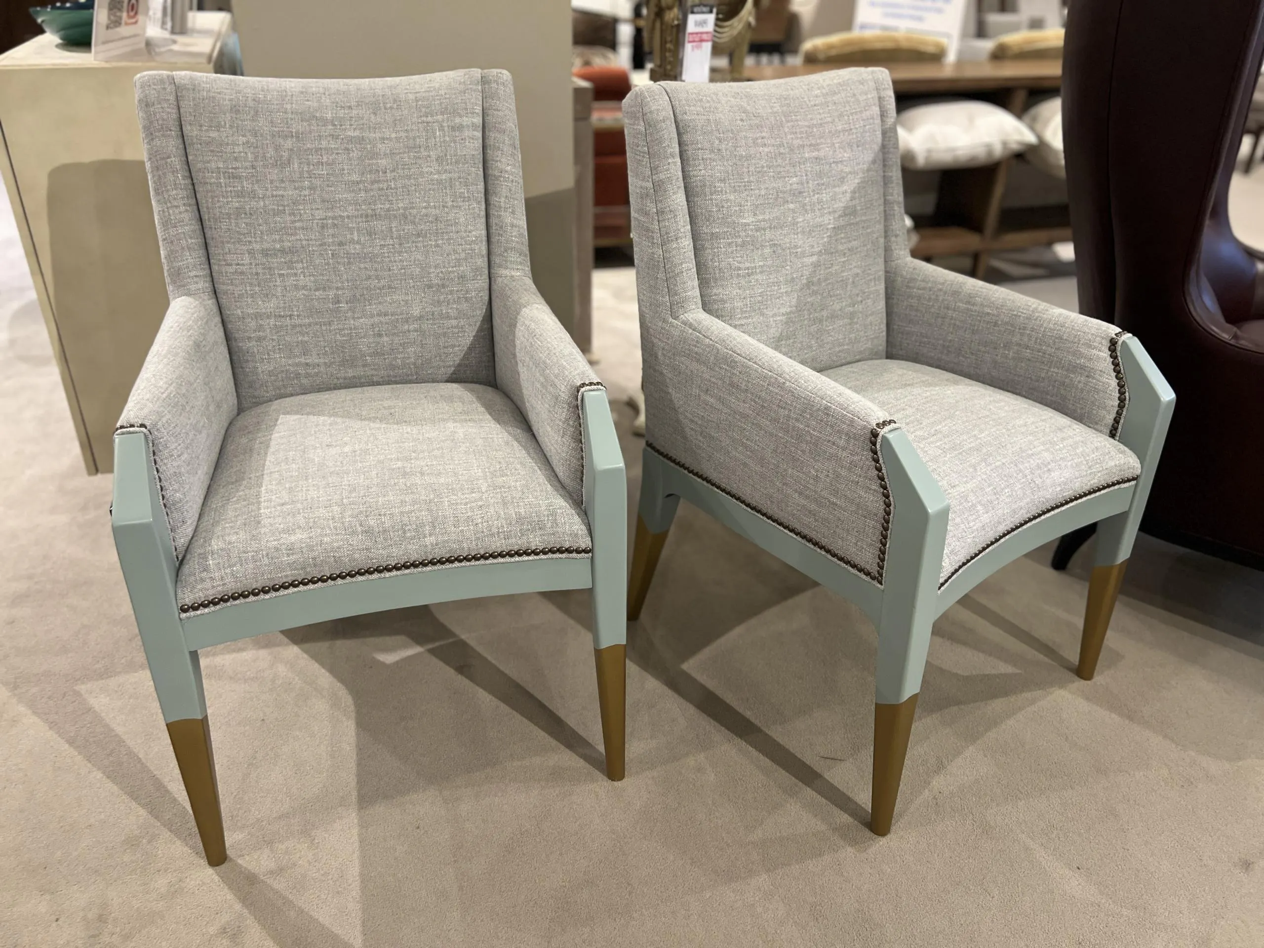 Hickory Chair HC8506-11/300 Tate Arm Chair Gold Paint Leg