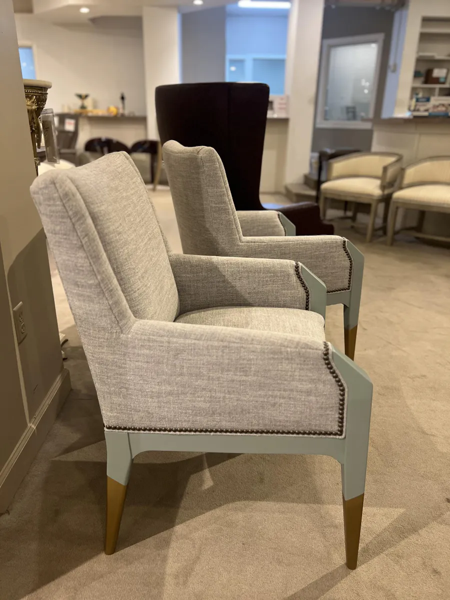 Hickory Chair HC8506-11/300 Tate Arm Chair Gold Paint Leg Hickory Chair HC8506-11/300 Tate Arm Chair Gold Paint Leg
