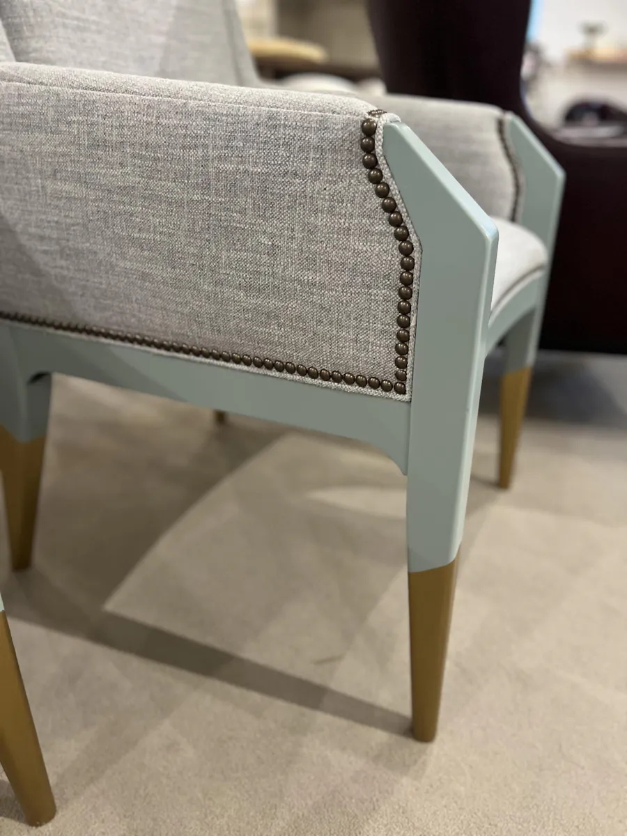 Hickory Chair HC8506-11/300 Tate Arm Chair Gold Paint Leg Hickory Chair HC8506-11/300 Tate Arm Chair Gold Paint Leg