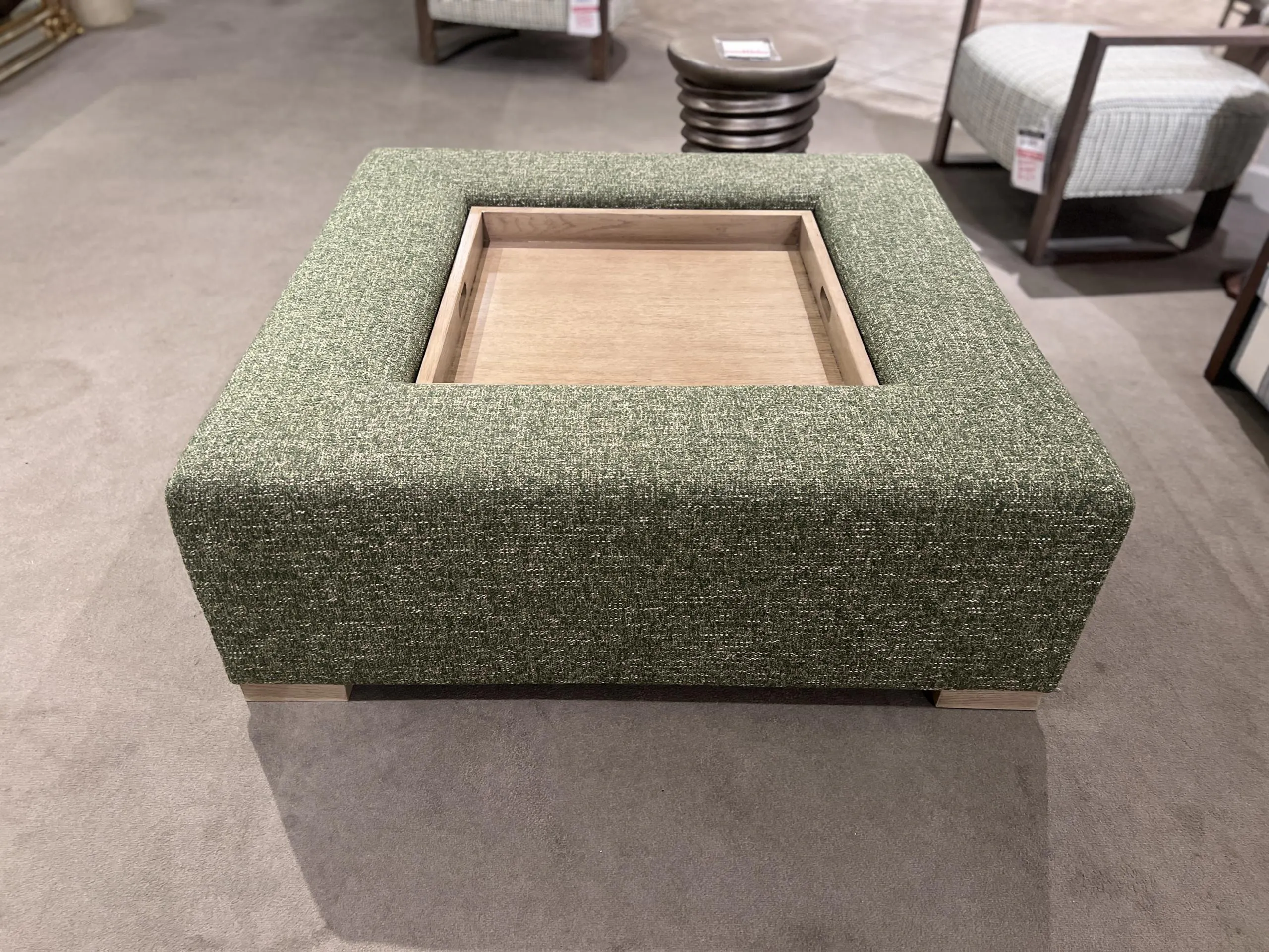 Century LTD7110-4848TR/210 Rockford 48″ Square Ottoman W/Tray