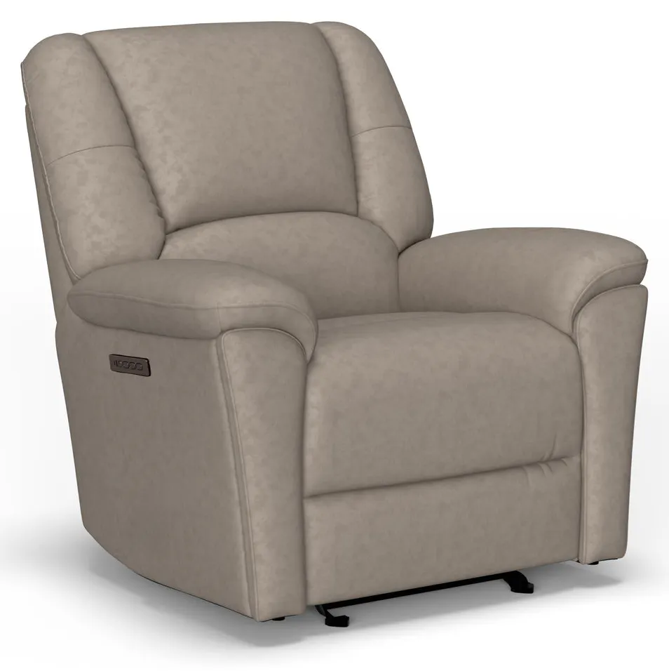 Flexsteel S3432-54P3 Plush Leather Power Gliding Recliner with Power Headrest & Lumbar Flexsteel S3432-54P3 Plush Leather Power Gliding Recliner with Power Headrest & Lumbar
