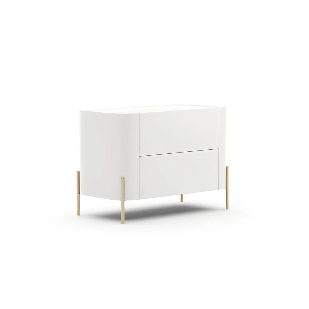Caracole Furniture CLA-426-061 Atom 34″ Nightstand – Latte