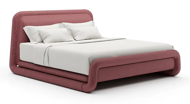 Caracole Furniture CLA-426-106 Bold Queen Bed - Dusty Rose Caracole Furniture CLA-426-106 Bold Queen Bed - Dusty Rose