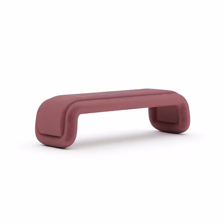 Caracole Furniture CLA-426-082 Bold Bench – Dusty Rose