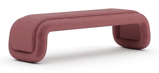 Caracole Furniture CLA-426-082 Bold Bench - Dusty Rose Caracole Furniture CLA-426-082 Bold Bench - Dusty Rose