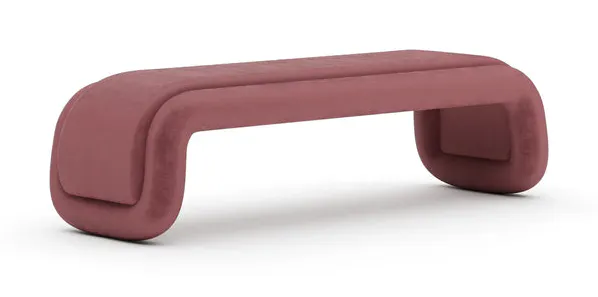 Caracole Furniture CLA-426-082 Bold Bench - Dusty Rose Caracole Furniture CLA-426-082 Bold Bench - Dusty Rose