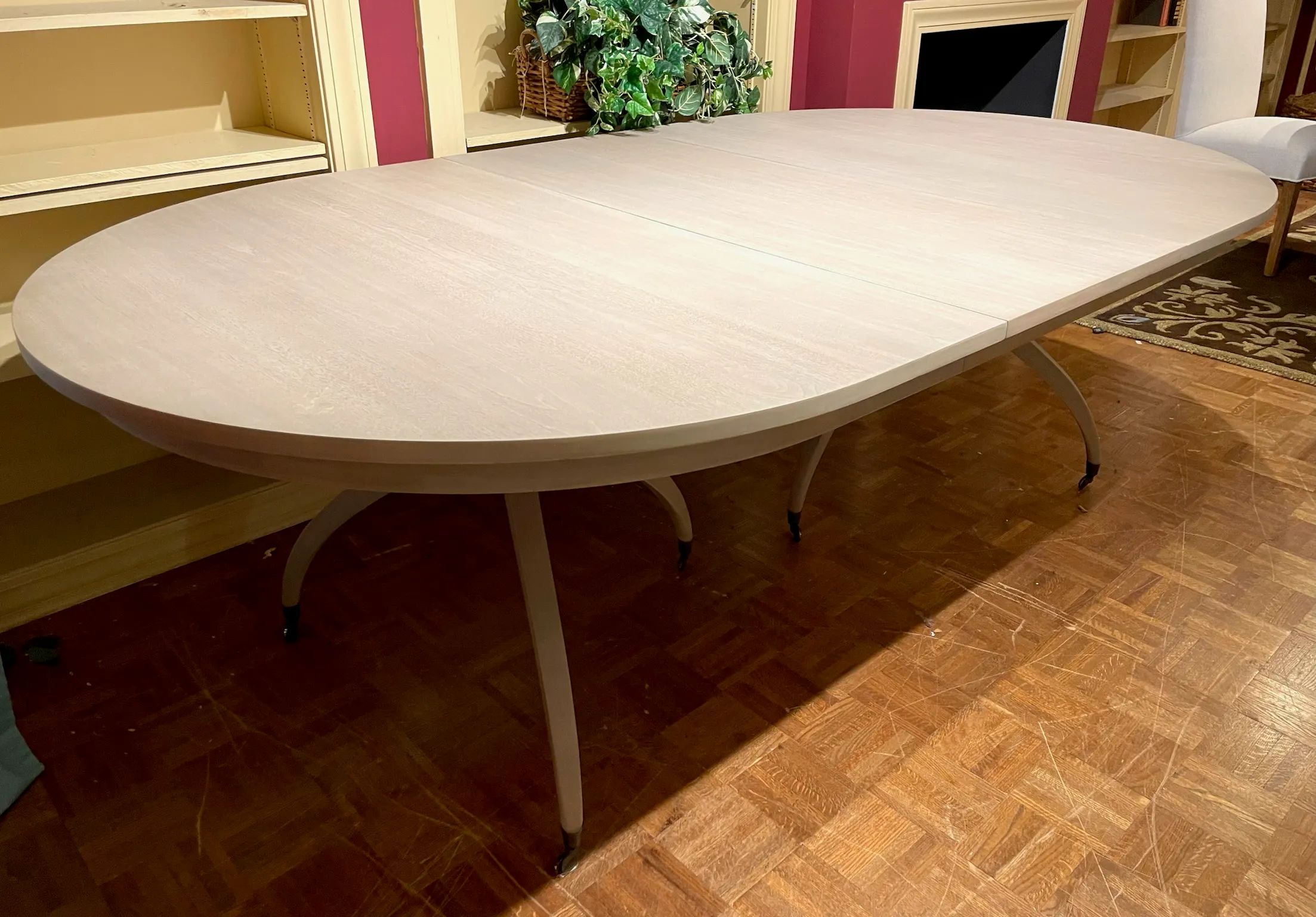 Jonathan Charles 003-2-H61-BLW Bleached Walnut Spider Leg Dining Table