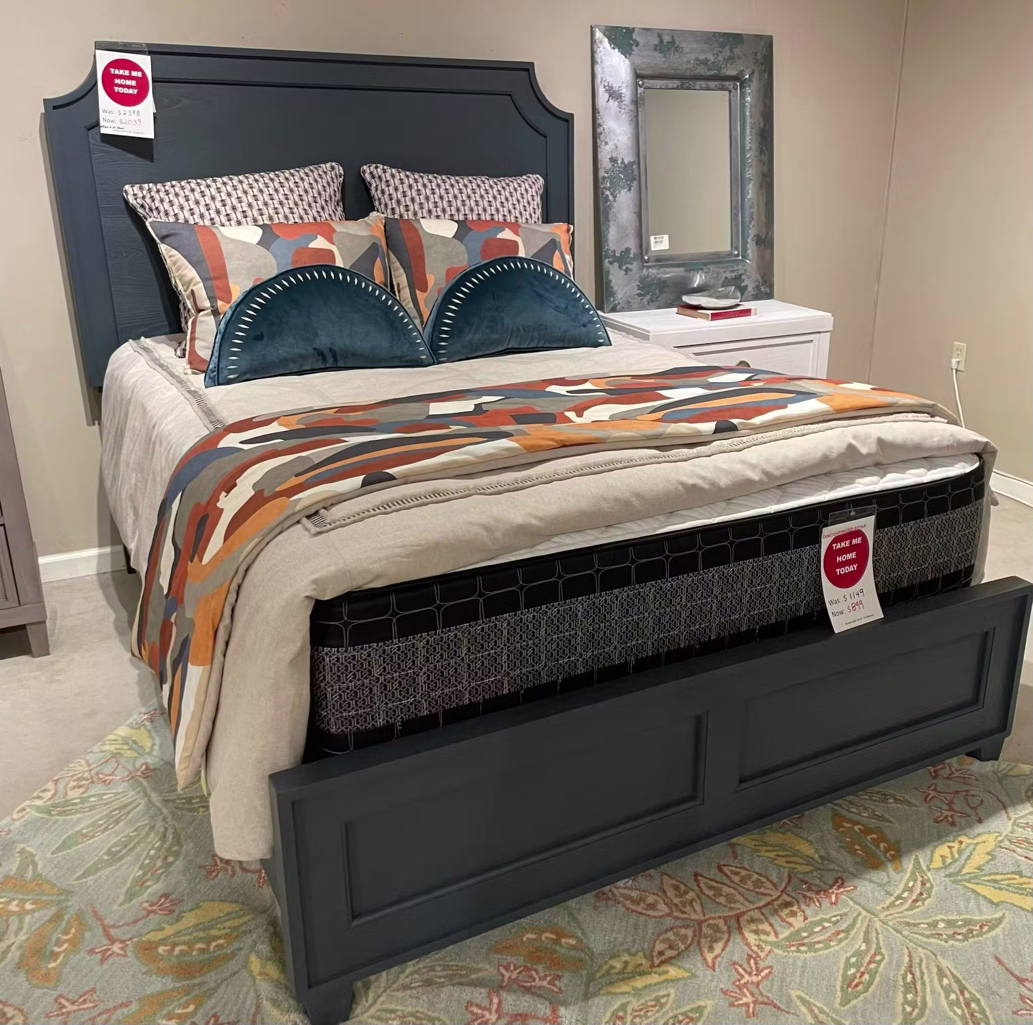 Bassett Furniture 2468-H156 Ventura Bed and Nightstand