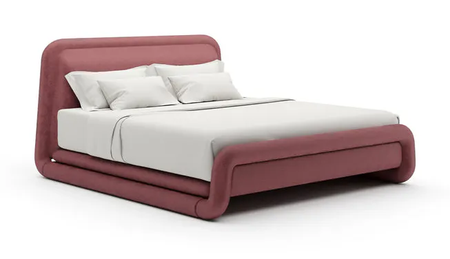 Caracole Furniture CLA-426-126 Bold King Bed - Dusty Rose Caracole Furniture CLA-426-126 Bold King Bed - Dusty Rose