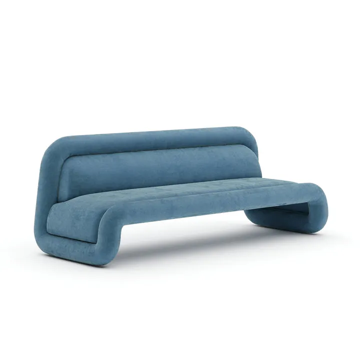 Caracole Furniture CLA-426-012-b Bellini Bold Sofa – Azure